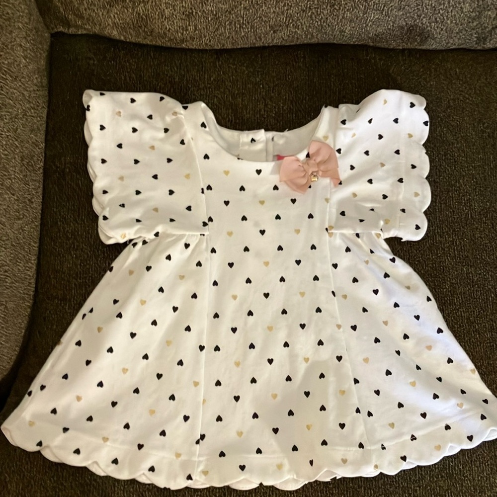 24 months girl dress shirt with black & gold hearts